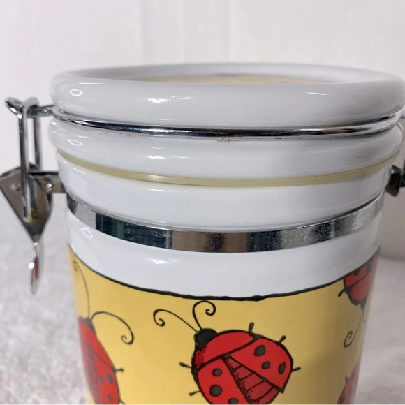 Vintage Bugz By Ursula Dodge Ceramic Ladybug  Signature Stoneware Canister - Picture 14 of 16